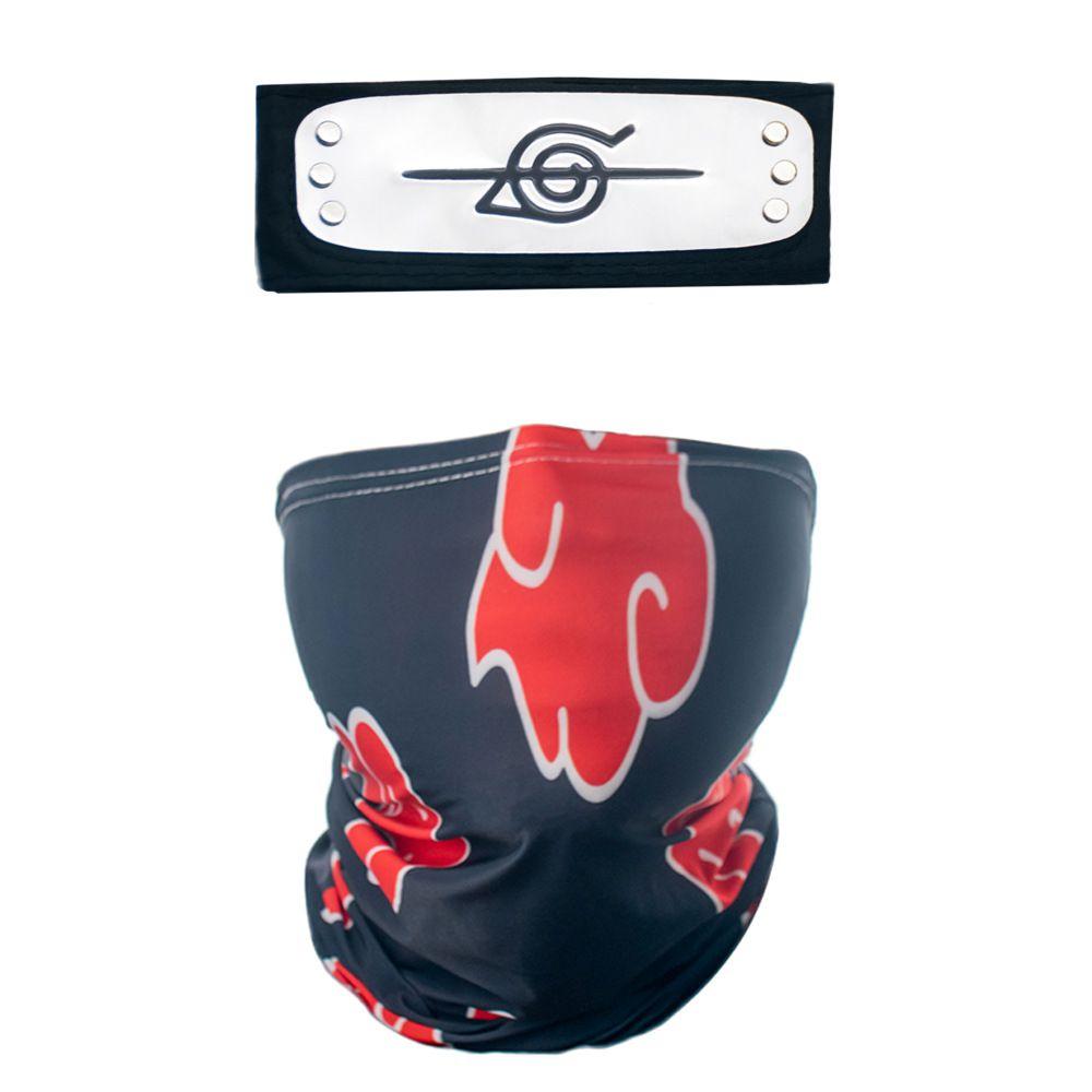 Stylish Naruto Kakashi Akatsuki Red Cloud Mask Quality Cosplay Headband For Parties