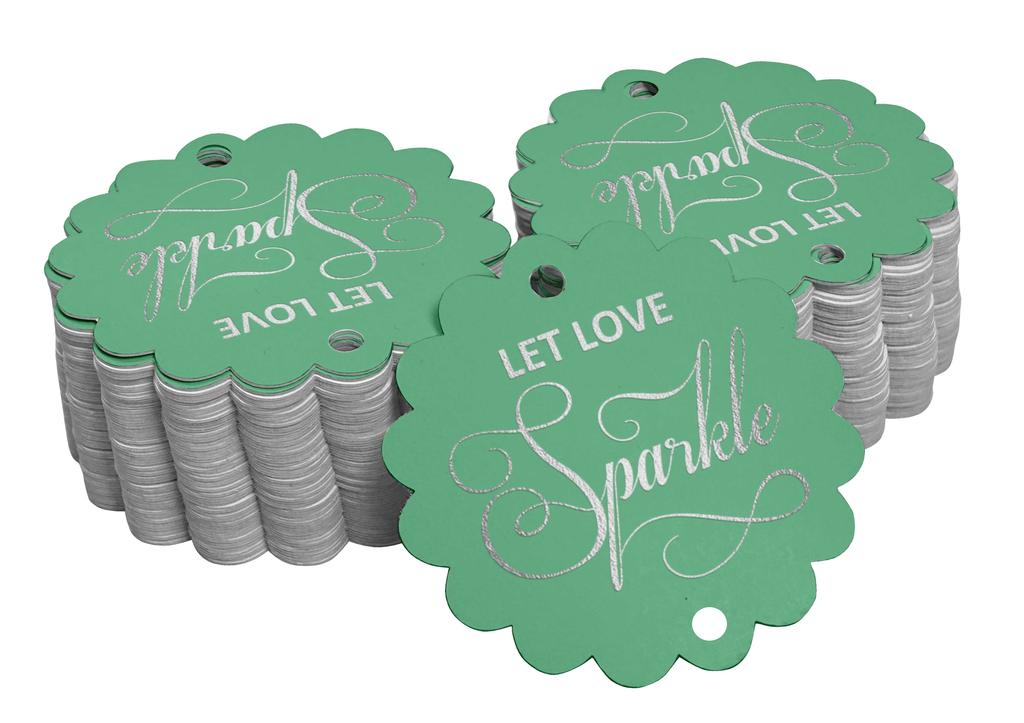 Inkdotpot 100 Pack Let Love Sparkle Wedding Favor Paper Tags Craft Real Gold Foil Hang