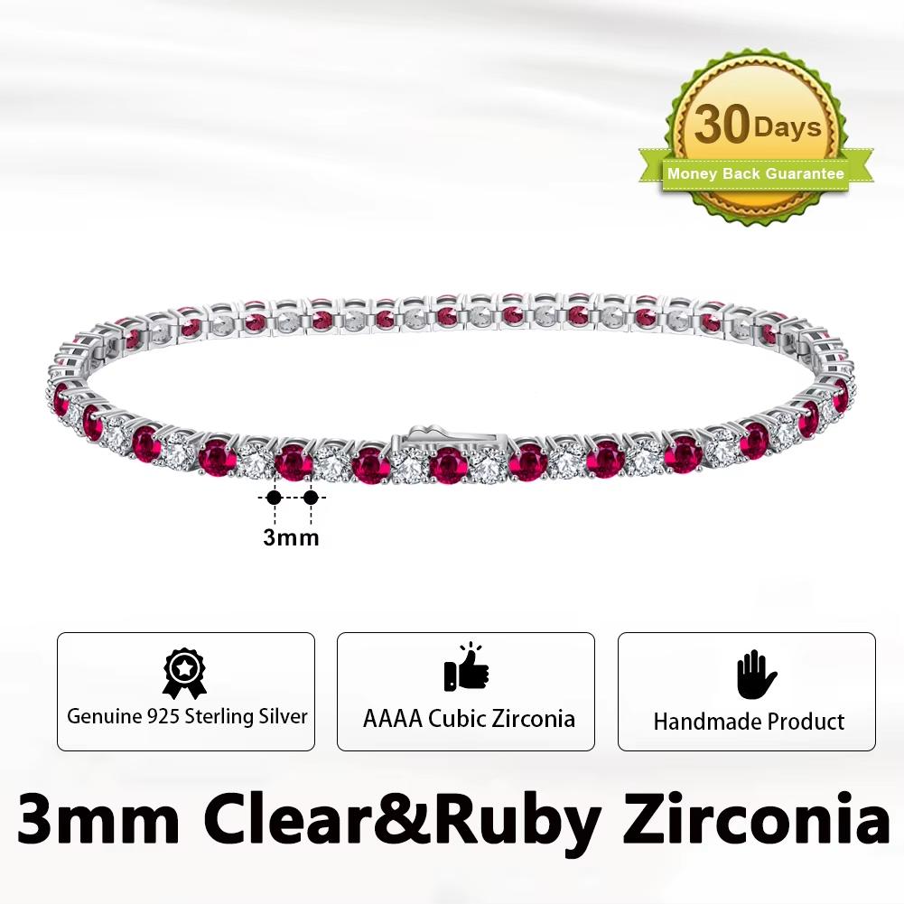 ORSA JEWELS Authentic 925 Sterling Silver Tennis Chain Bracelet Moulding Process Hanmade High-end Hand Chain for Man Woman SB128