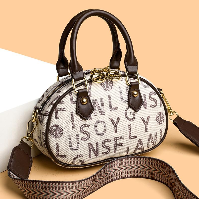 Интернет Знаменитость Сумка Женская Новая Печатные Буквы Широкий Плечевой Ремень Ретро — фото 4