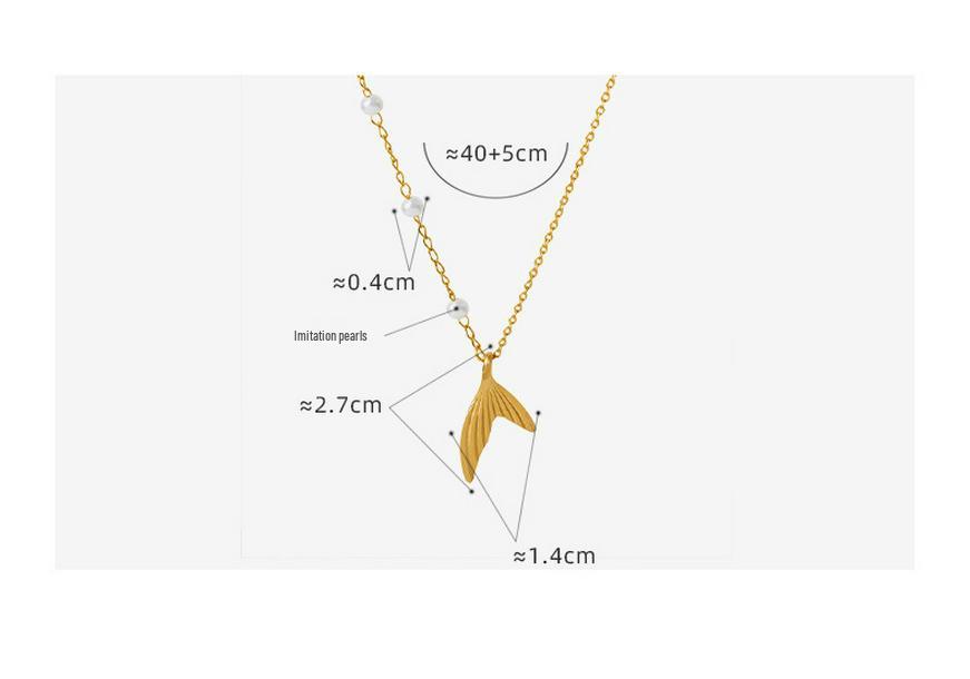 Mermaid Faux Pearl Necklace: Trendy Japanese-Korean Design In Gold-Plated Titanium Steel