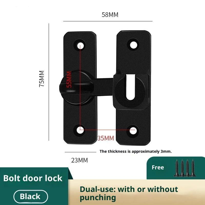 Door Lock Zinc Alloy 90 Degree Sliding Door Latch Heavy Duty Barn Gate Bolt Protect Privacy Cabinet Closet