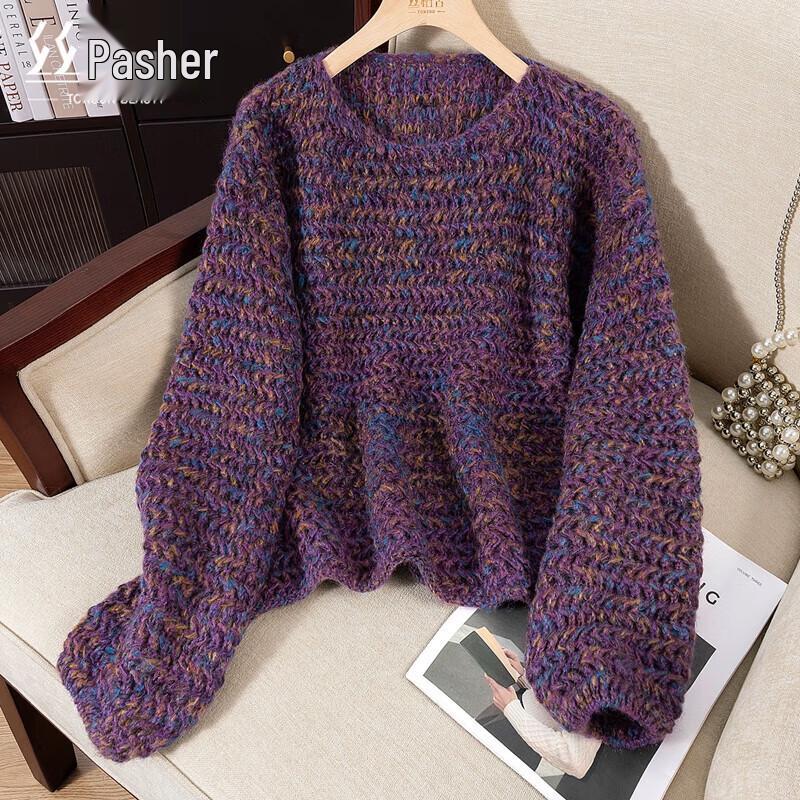 

Women s Loose Knit Pullover Sweater One Size