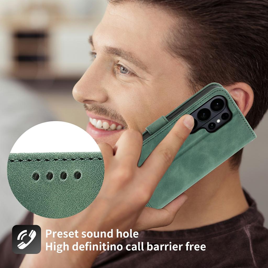 DIERFENG DF-03 For Samsung Galaxy S26 Ultra Case Lines Imprint Wallet Leather Phone Cover with Wrist Strap