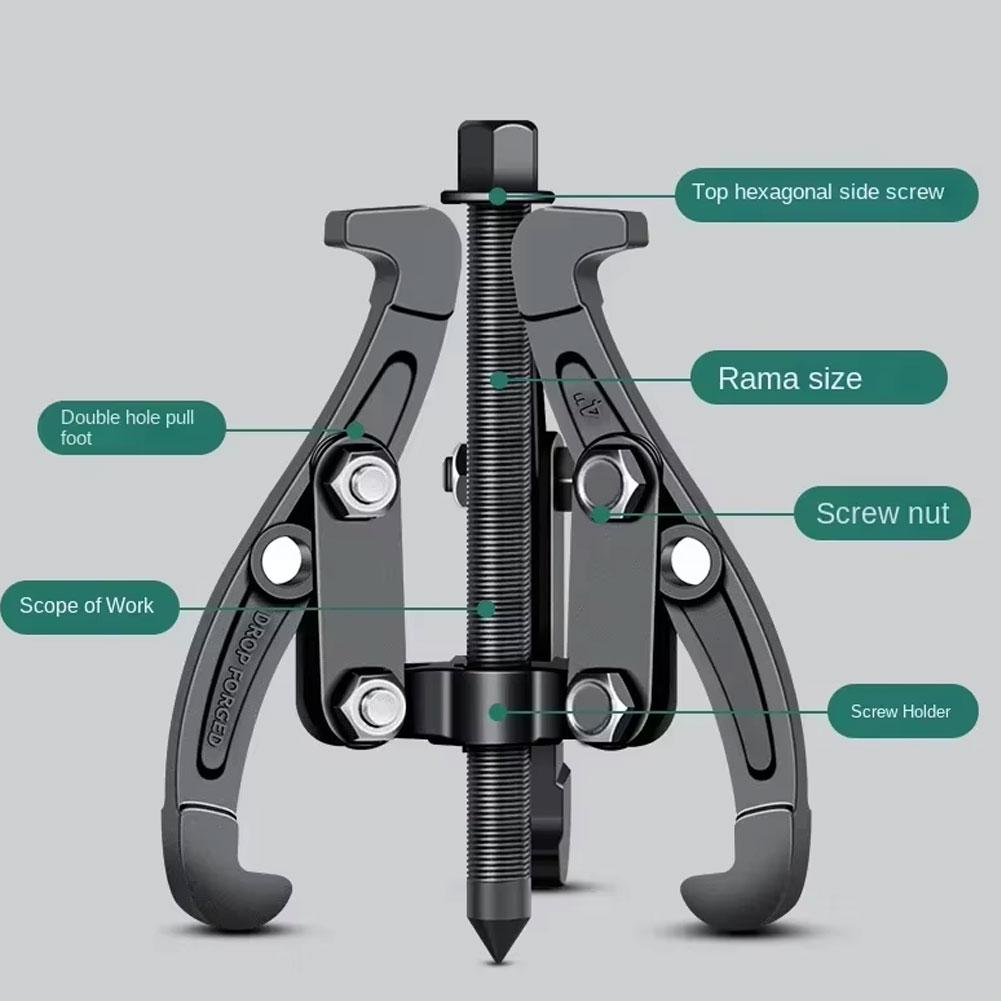 3/4/6Inch Three-Jaw Gear Puller Reversible Pulley Remover Tool Bearing Flywheel Removal Kit Heavy Duty Professional Grade