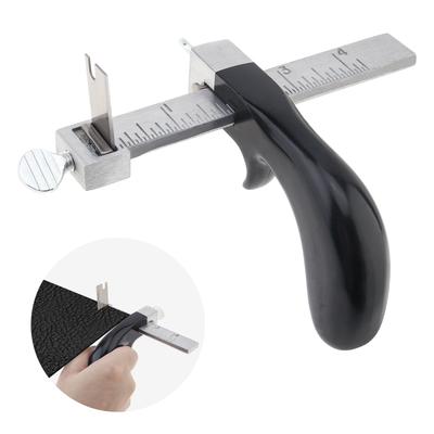 Metal Aluminum Handle Adjustable 2 Blades Leather Strap Cutter DIY Craft Tool