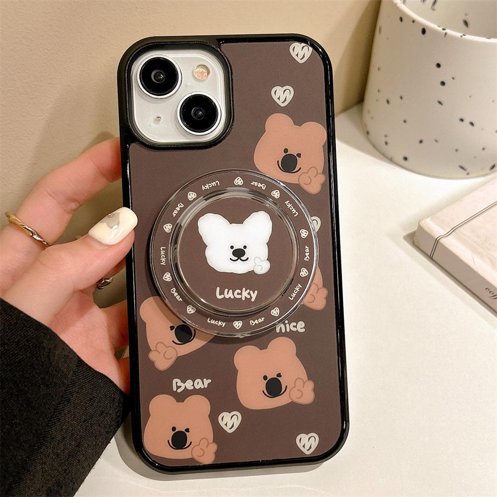 Brown Bear Magnetic Phone Case for iPhone 11/12/13/14/16 Pro Max