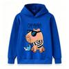 Kids Boys Girls Pullover Hoodie, Cool Capybara Wearing Sunglasses Print Casual Hooded Sweatshirt, Cute Blue Bird Pattern Soft Warm Lightweight Top
