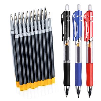 Lot de 10/30 Stylos Gel & Recharges Papeterie Stylo d'Écriture Kawaii Encre Noire/Rouge/Bleue Stylo à Bille 0.5mm Fournitures de Bureau Scolaire Bleues