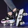 Four-wheel Runaway Shoes Children's Luminous Pulley Shoes Boys and Girls Skates Deformed Wheel Shoes