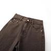 Spring 2026 Women's Mocha Brown Wide Leg Crooked Jeans