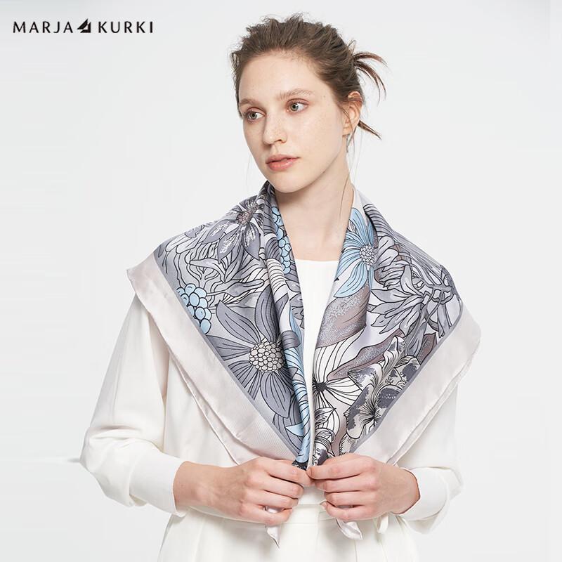 

MARJA KURKI Элегантный квадратный шарф из 100% шелка тутового дерева