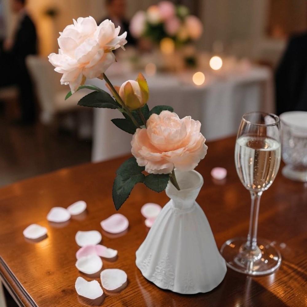 Gown-Shaped 3D Printed Flower Vases Twisted Design Decorative Vase  Office Tabletop Ornaments