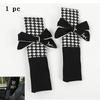 Cute And Practical Car Seat Belt Shoulder Cover With Plaid Bow Tie Design Car Accessories
