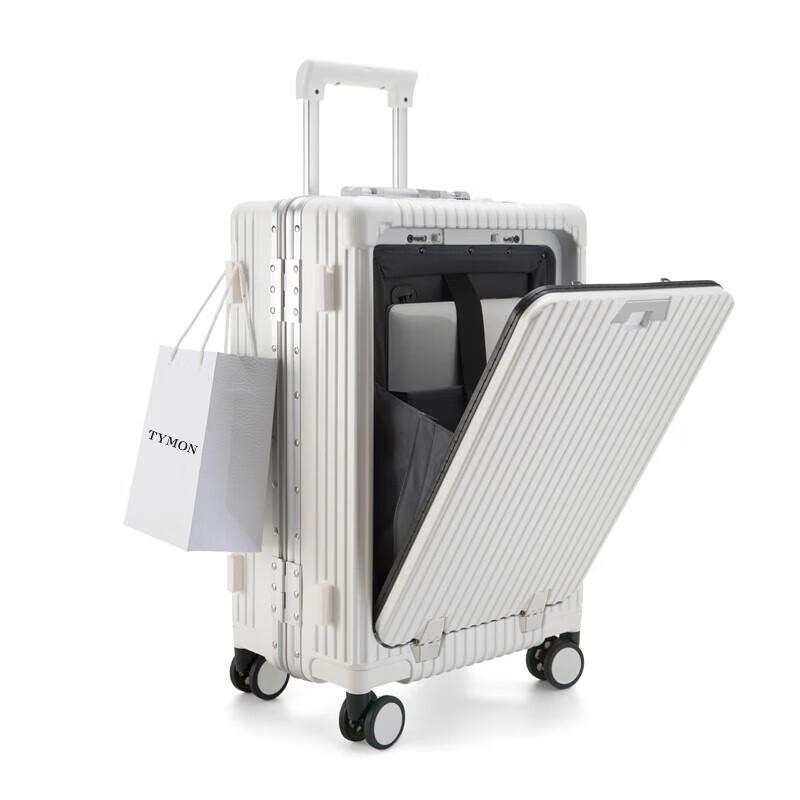 Tymon 20-inch Front-Opening Spinner Luggage with USB  Cup Holder