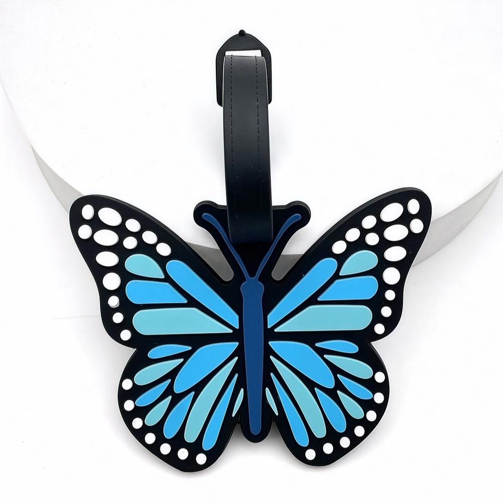 

Butterfly-shaped luggage tag with strap, durable luggage, suitable for travel, easy to find your travel luggage.xtz