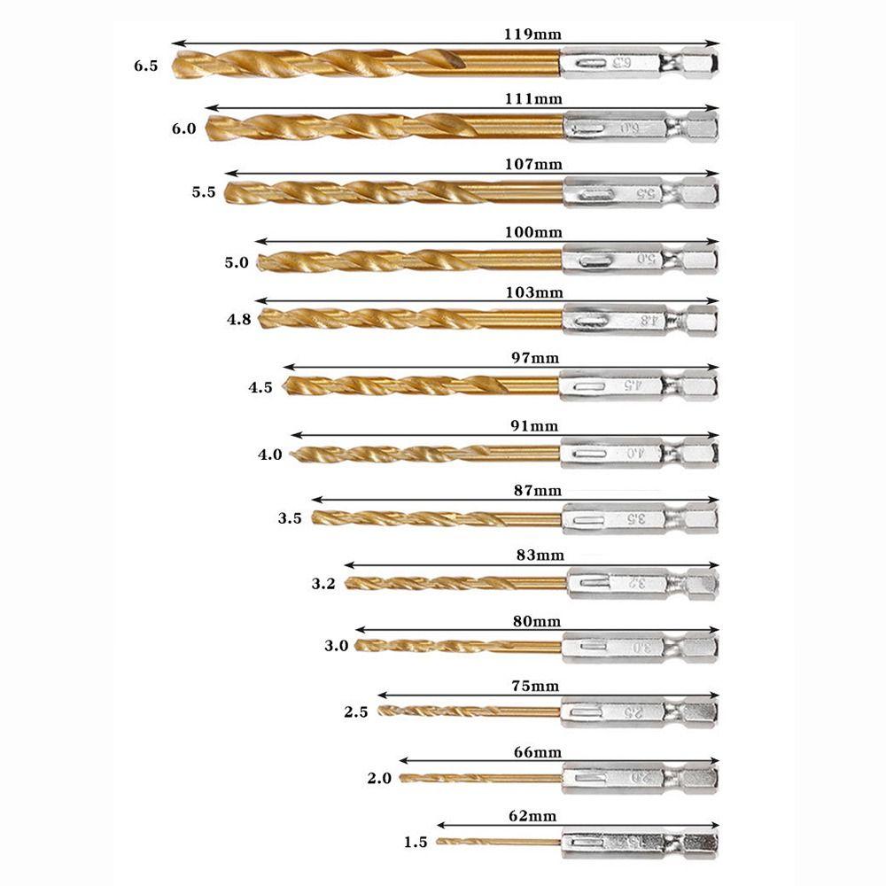 1.5-6.5mm Twist Drill Hexagonal Handle Drill Bit New Drilling Tool