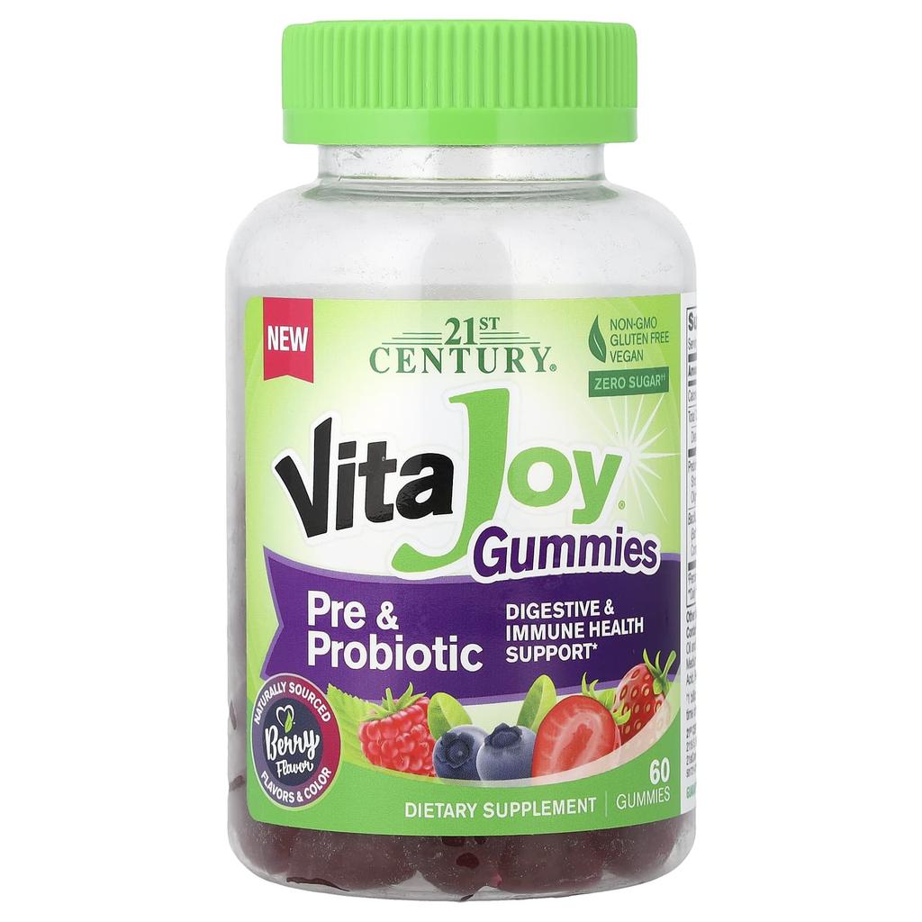 21st Century VitaJoy® Prebiotic and Probiotic Gummy Jelly, Berry Flavor, 60 Gummies