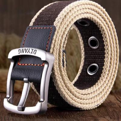 Canvas Belt Men'S Belt Casual Canvas Belt Casual Business Cowhide Pin Buckle Men'S Canvas Belt