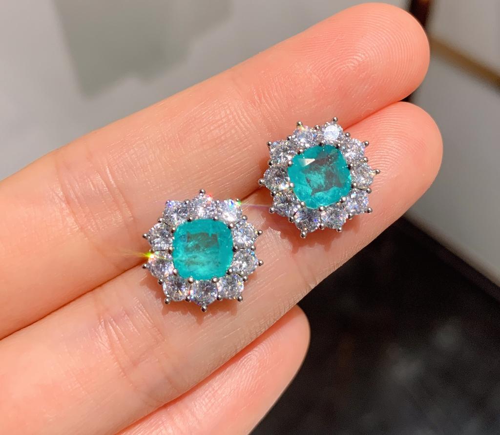Jewelry Classic Color Treasure Simulation Paraiba Jewelry Set