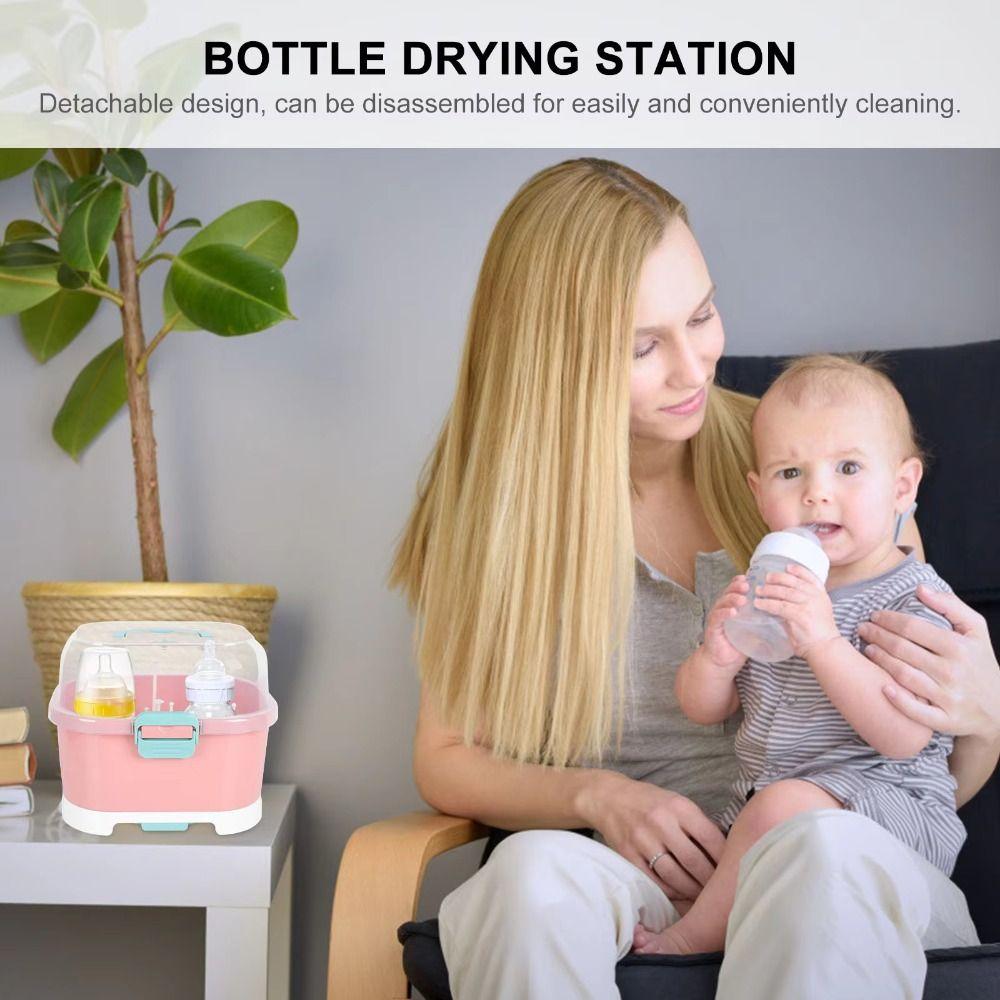 With Cover Nursing Bottle Storage Box Dustproof Baby Bottle Organizer Outdoor Travel