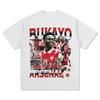 Bukayo Saka Arsenal Vintage Bootleg Luźna Koszulka, Koszulka z Graficznym Wizerunkiem Gwiazdy Piłki Nożnej Premier League, Casualowy Top Unisex