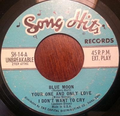 Disque 7 pouces ARTISTE INCONNU - Blue Moon SH14 Hits Chanson Recor 1961 US Pop Occasion