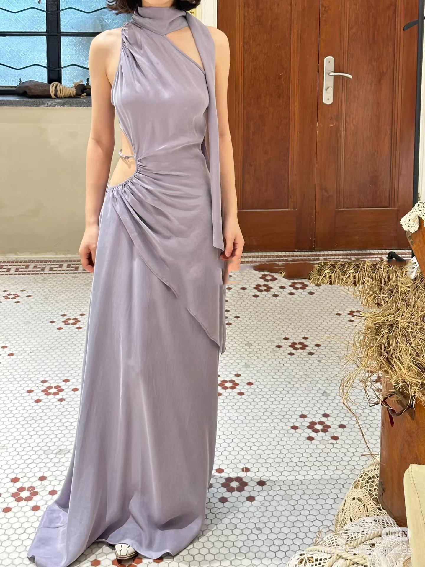 

New Arrival: Spring Tie-Waist Dress [Zhao Lusi Style] Large світло-фіолетового кольору