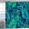 Tropical Palm Leaves Shower Curtain Green Banana Monstera Leaf Decorative Bath Curtain, Hawaiian Exotic Plant Jungle Bathroom