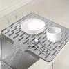 Non-Slip Silicone Sink Mat Built-in Drain Design Dish Drying Tray Water Drip Catcher  Hot Pots Pans