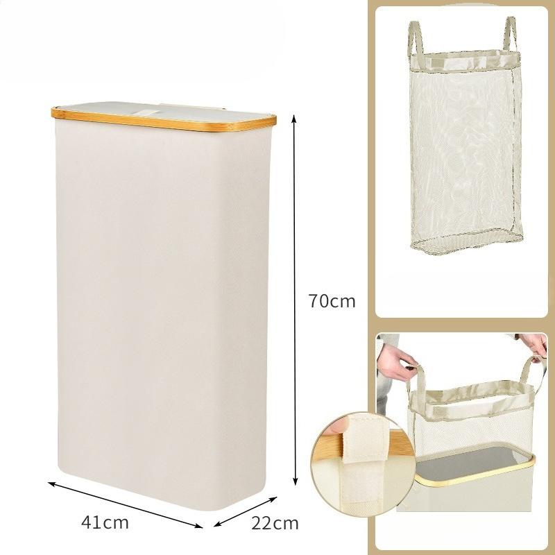 

Folding Dirty Laundry Basket Bathroom Laundry Baskets Multifunction Organizer Hamper Large Capacity Storage Hampers with Handle білий