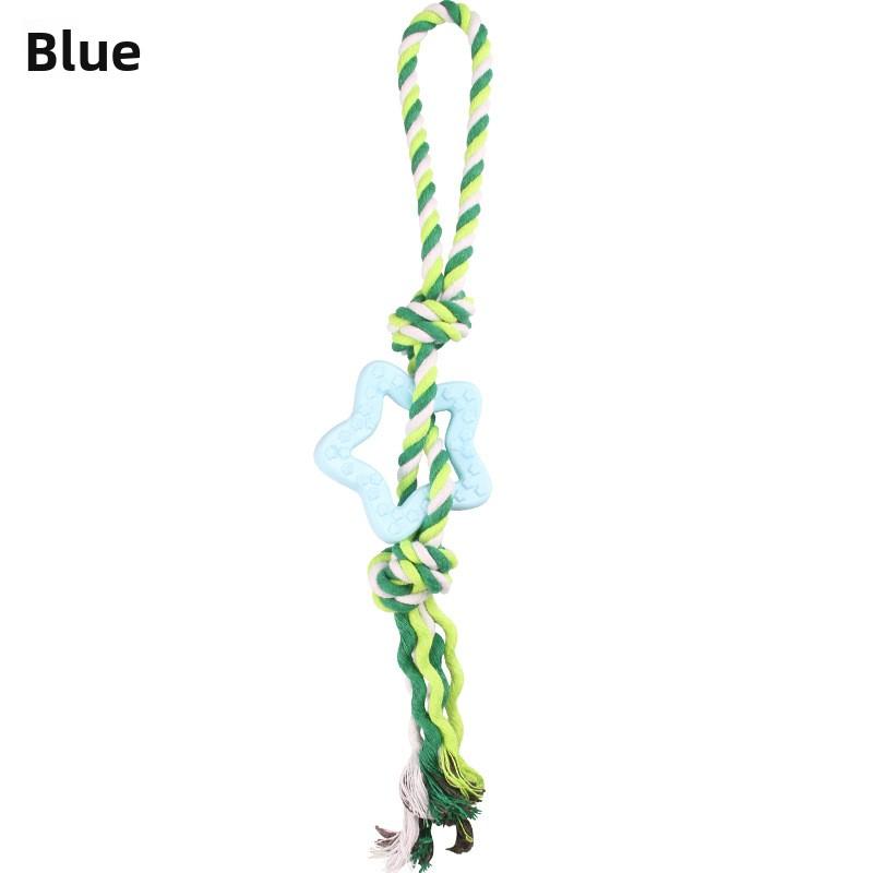 

Pet Toy Cotton Rope, Star-shaped Drawstring, Wear-resistant Teeth Knot, Training, Self-entertaining and Boring Dog Toy синий