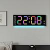 Remote Control Large Digital Wall Clock with 9 Colors Mood Light 2 Alarm Timer Table Clock 12/24H 10 Levels Brightness LED Clock