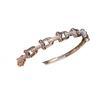 18K Gold Plated Zircon Letter Buckle Bracelet, Luxury Vintage Women's Bangle