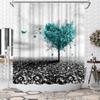Natural Heart Shaped Tree Shower Curtain Polyester Fabric Bathroom Decoration Waterproof Shower Curtain 180x180cm