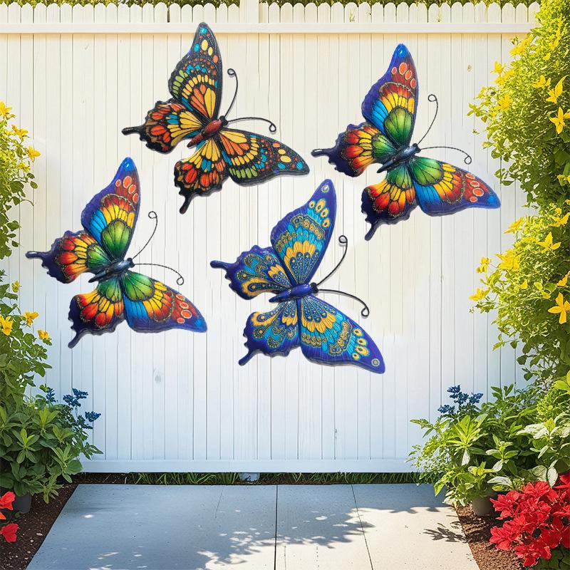 Decoración de Pared de Mariposa de Metal Set de 3 Piezas para Jardín y Patio Arte de Pared