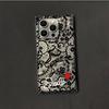 Clear Square Back Tube Case Protection For iPhone 12 14 Pro Max 16 ProMax 13 15 Plus 11 Anti-Oxygen,Black Floral Heart Pattern Casing