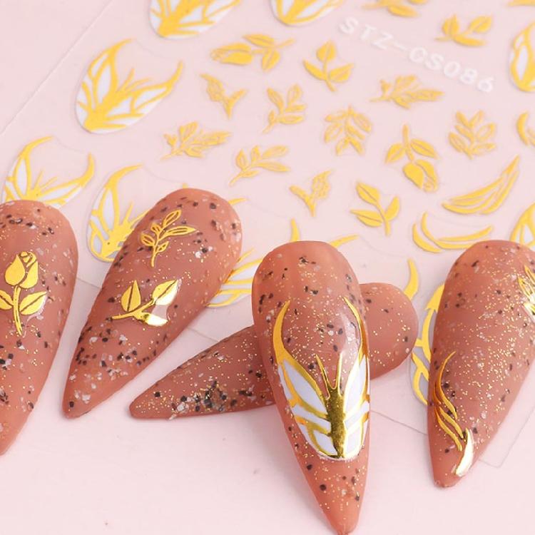 Christmas Nail Stickers 3D Xmas Design Self-adhesive Nail Decals Nail DIY Decor