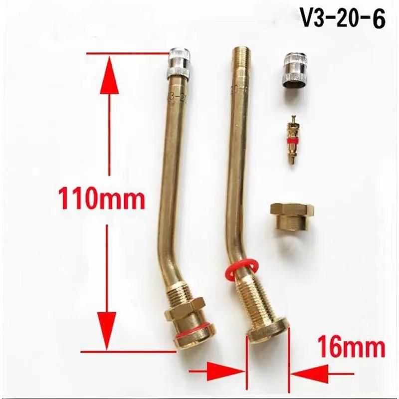 10 PCS Trucks Valve Stem V3.20.4 ,V3.20.5 V3.20.6 Valve Stems Brass Tubeless Tire Valve Adaptor for Trucks Buses Large Vehicles
