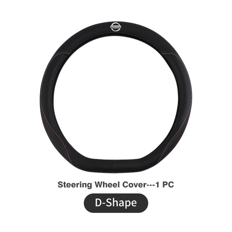 CIZQOI1 Car Steering Wheel Cover Leather Anti-slip Breathable Accessories For Nissan Pulsar Skyline Patrol Navara Micra X-Trail