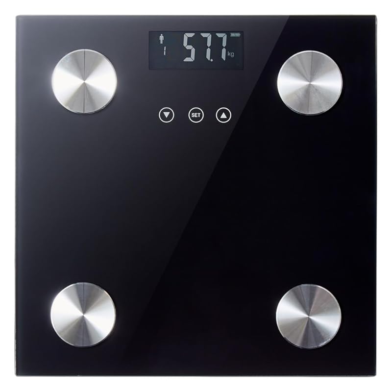

simplus body composition analyzer 280×280×23mm glass top ultra thin body weight body fat percentage weight scale SP-SCA01 (black)