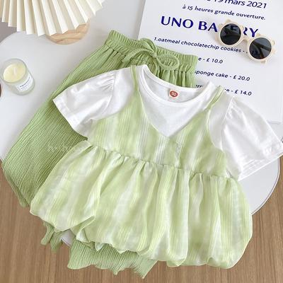 Girls' Summer Set Children's Clothes Casual Two-piece Set for Baby Girls