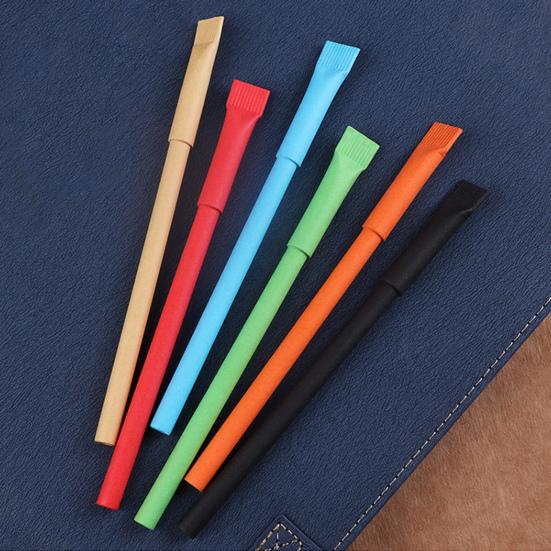 10 ks 0,7mm kuličkové pero Přírodní sulfátový papír Hladký obal na vytahování na psaní Různé barvy Ekologické školní potřeby pro reklamní pera