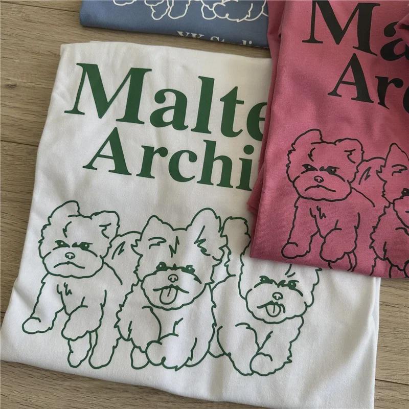 

Футболка с короткими рукавами Spot Korean Harajuku Lazy Puppy - летний стиль Wei Daxun Size 1 белый