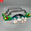 DIY Build Bricks Bridge River Water Lake Grove Jungle Brook Scene Farm View Village Scene City Model Accessories Constructing Modules