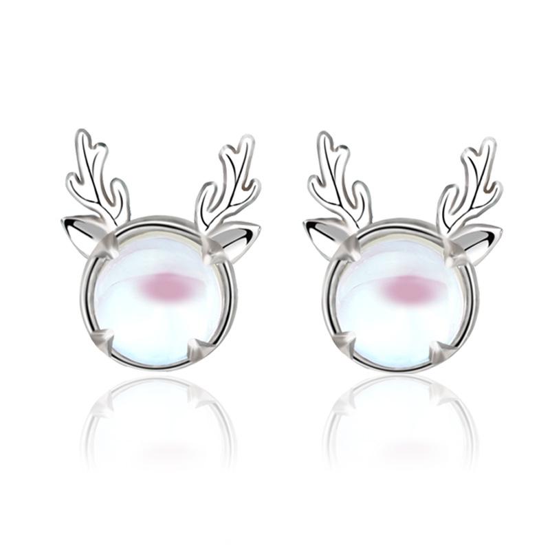 

925 Sterling Silver Deer Stud Earrings - High-End Christmas & Halloween Jewelry 925 Silver