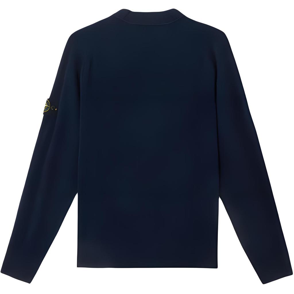 Stone Island V-Neck Loose Fit Long Sleeve Sweater Men sweater Navy-Blue K1S155100023S00B4-V0020