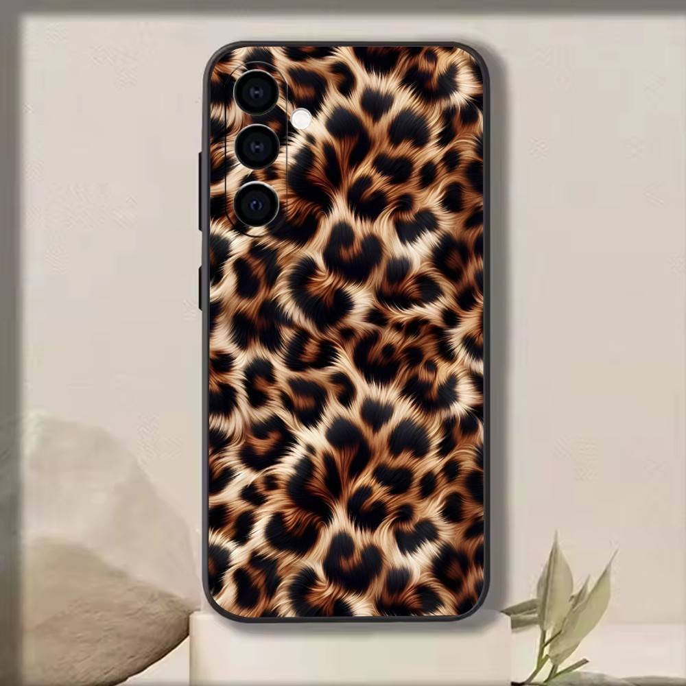 Leopard Print Tiger Skin Phone Case For Samsung Galaxy A73,A72,A71,A70,A53,A52,A51,Others Soft Black Cover