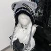 Bear Pattern Hats Adult Soft Plush Hats Thicken Female Hats Star Crosses Decoration for Daily Wear