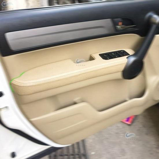 2*BEIGE Leather Front Interior Door Panel Armrest Cover For Honda CRV 07-12 Tan